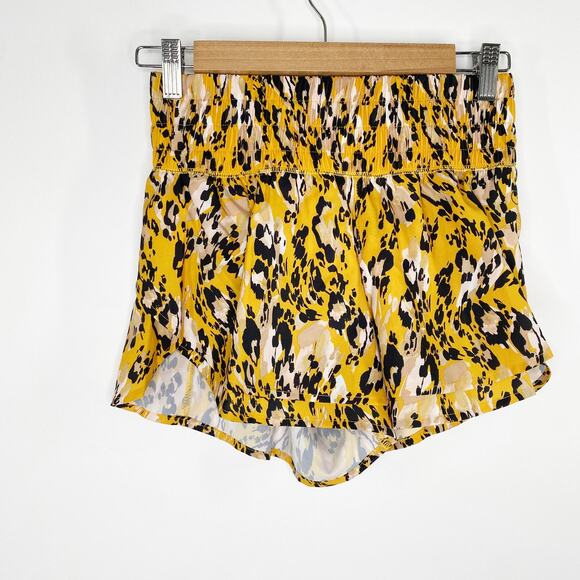 CALIA Yellow Cheetah Print Step Up Shorts Activewear Running Womens Size XXS - Picture 8 of 8